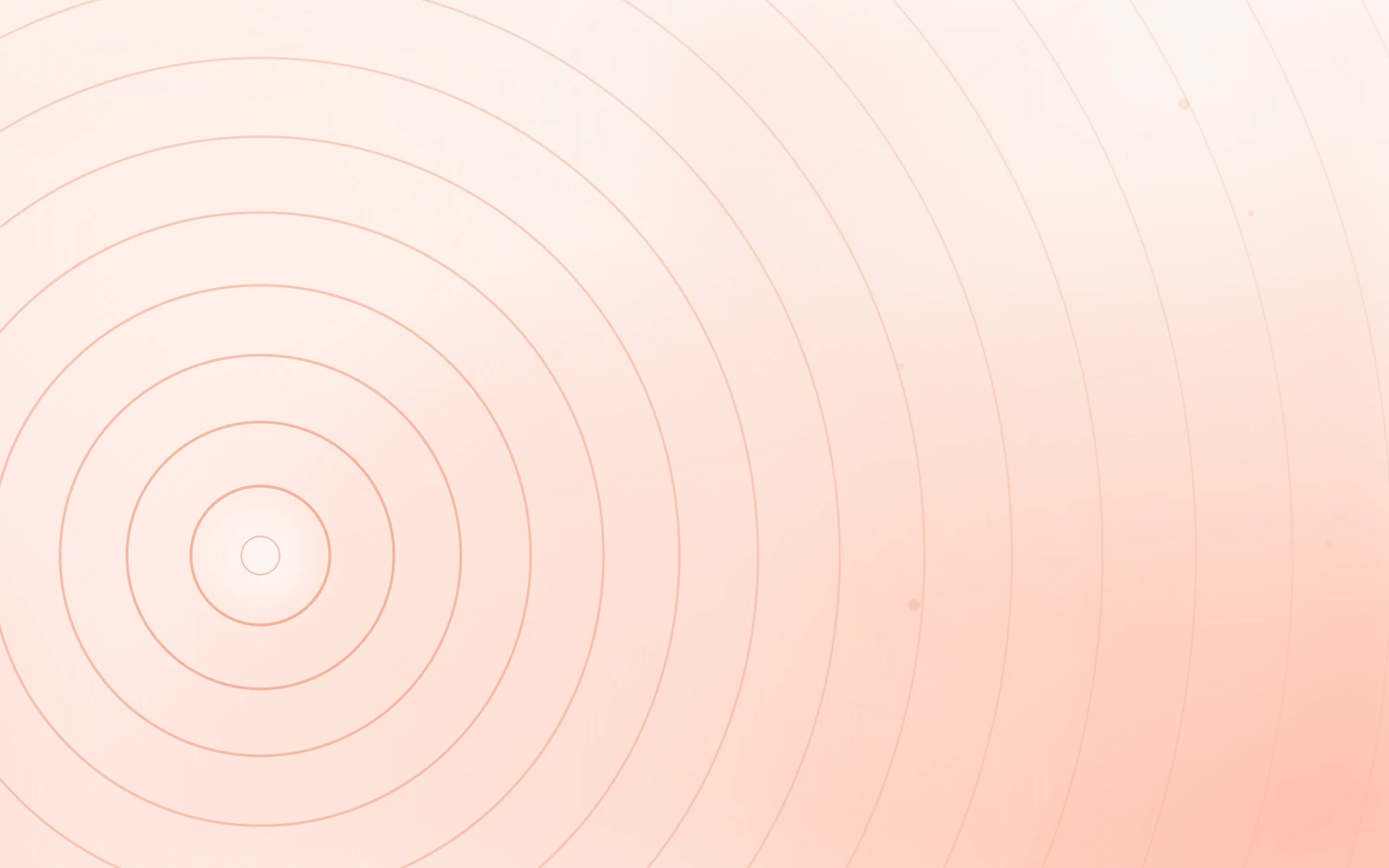 Abstract coral artwork of concentric ripples expanding outward from a luminous opening.
